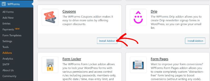 Install coupons addon