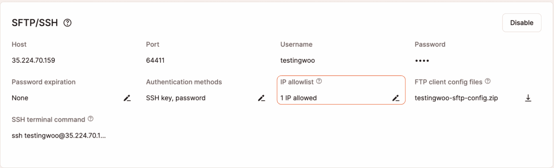 This IP allowlist field indicates the number of allowed IPs