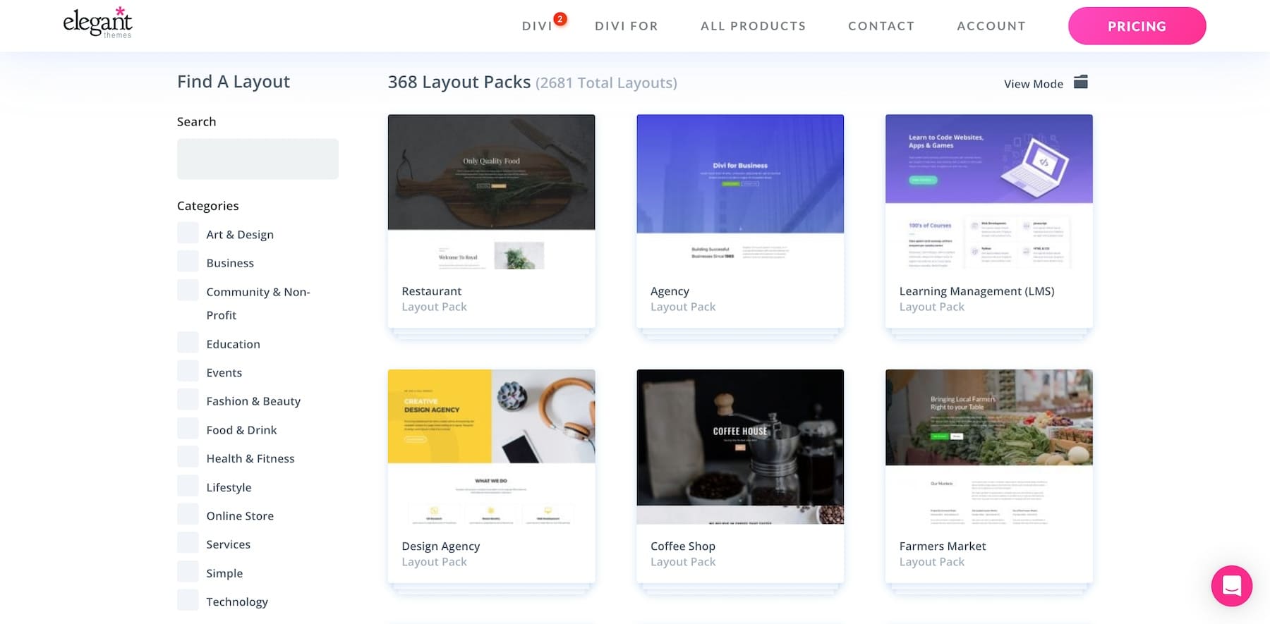 divi layouts 