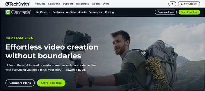 Camtasia landing page