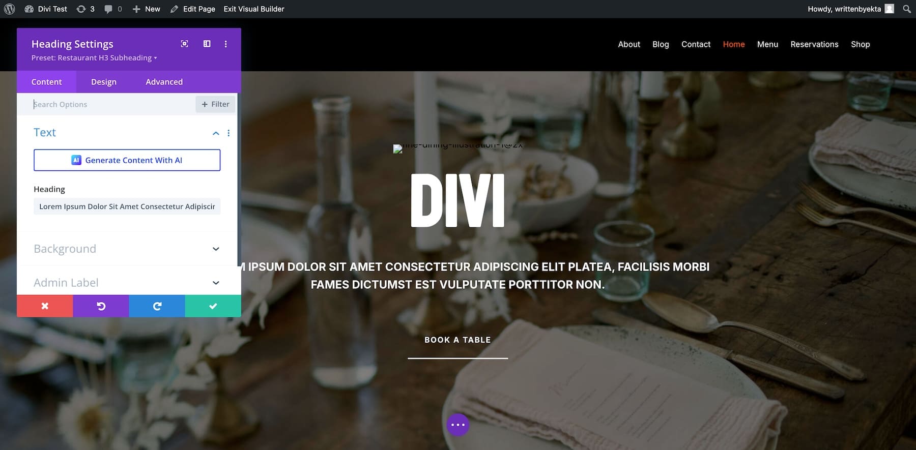 customize your site with divi builder