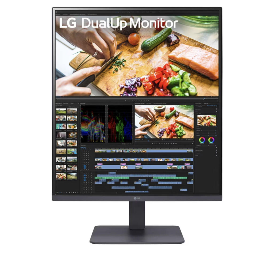 LG DualUp monitor front view