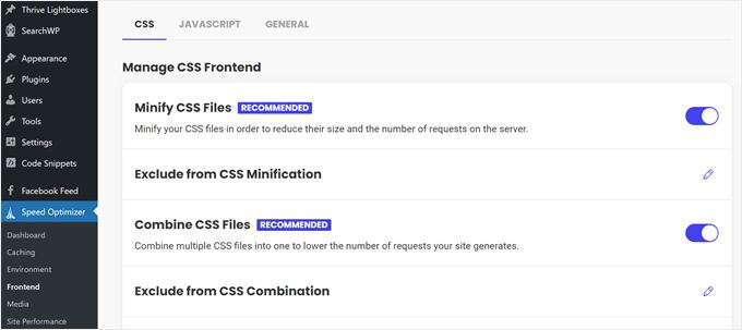 Minifying CSS in SiteGround plugin