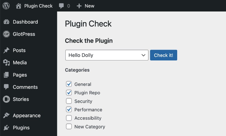 WordPress Plugin Check compliance tool