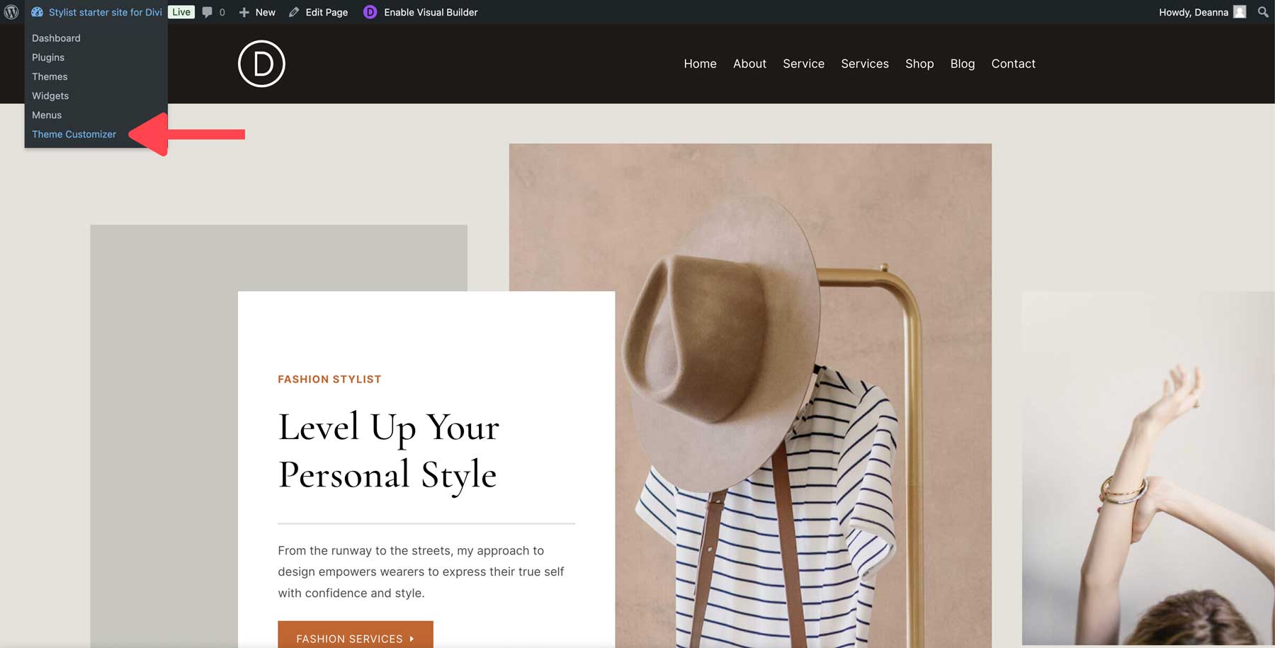 Stylist starter site for Divi