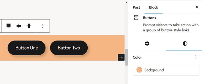 Background color to buttons block