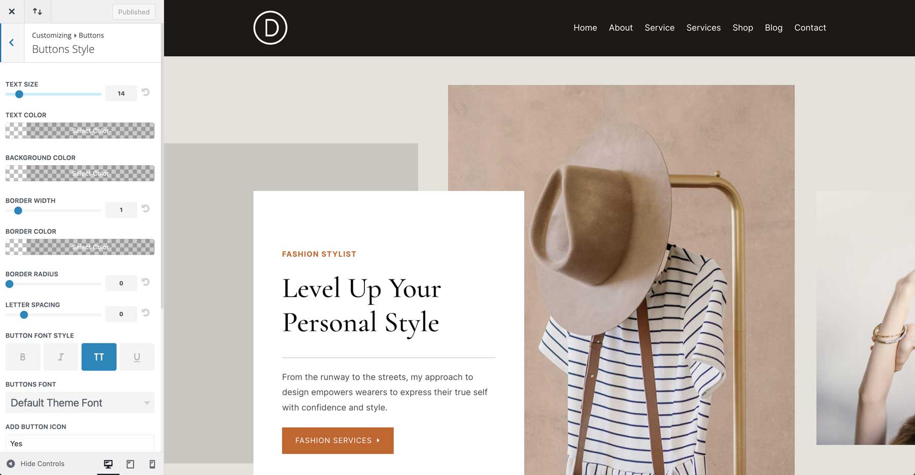 Stylist starter site for Divi