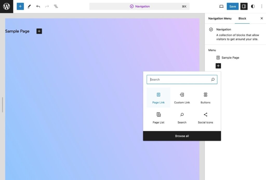 How to customize the navigation menu.