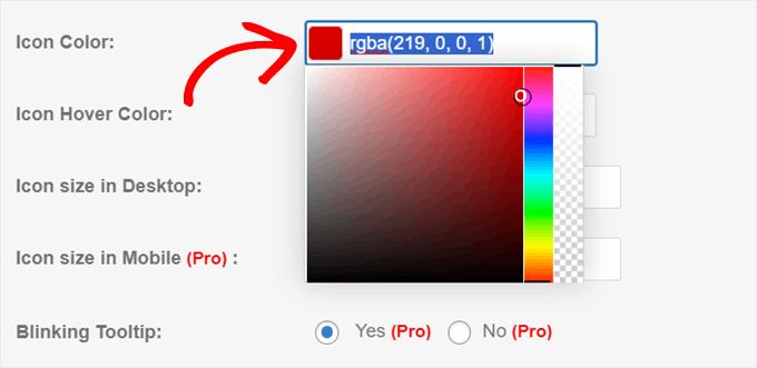 Choosing a color for the default hotspot with the Image Hotspot plugin