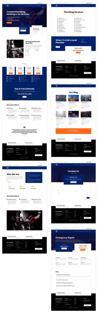 plumber starter site for divi