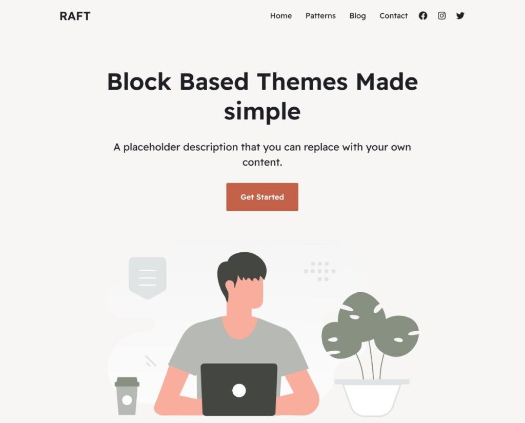 The Raft WordPress theme demo.