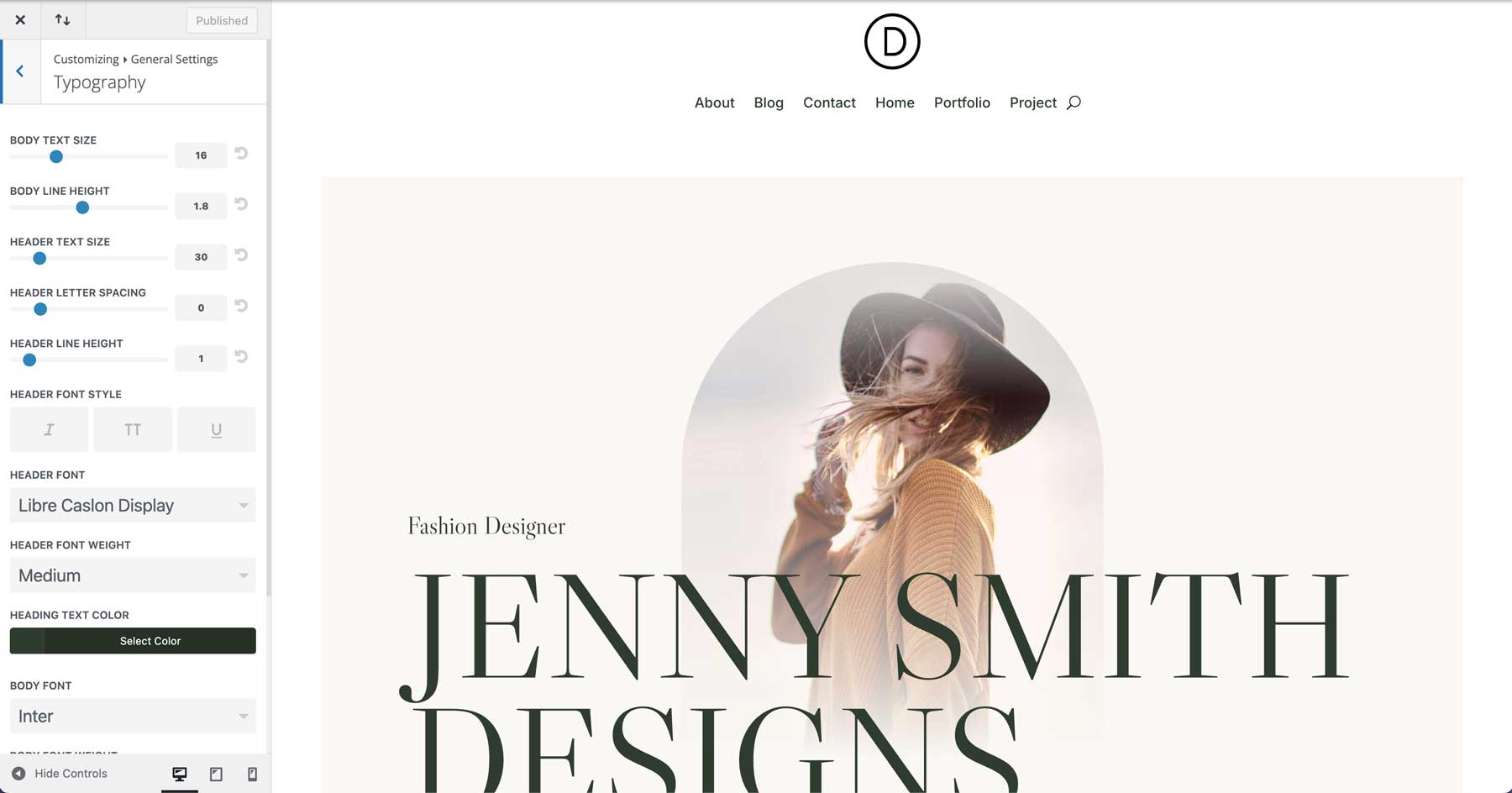 fashion starter site for Divi