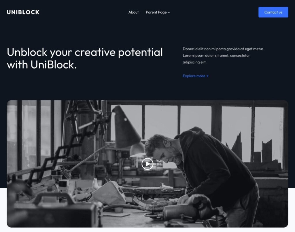 The UniBlock WordPress theme demo.
