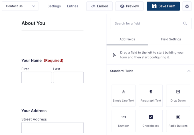 Gravity Forms' form builder