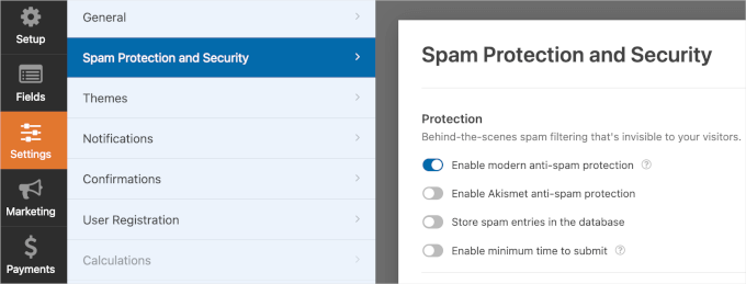 Anti-spam token in WPForms