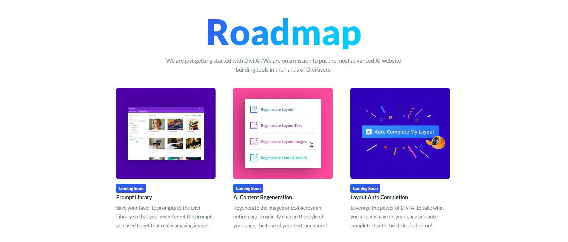 Divi AI Roadmap