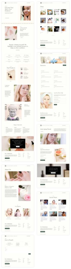 Esthetician starter site for Divi