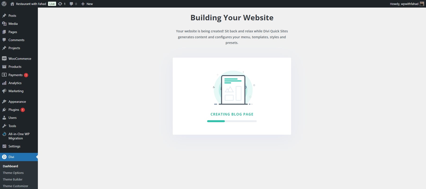 divi creating responsive website