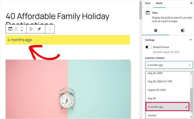 Human difference date format