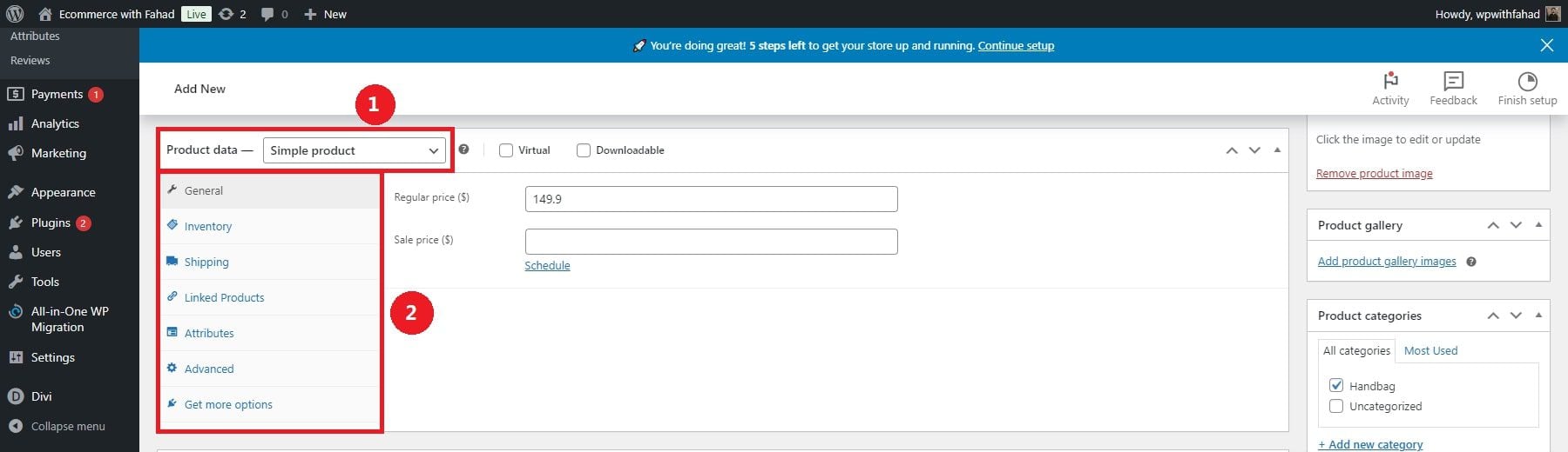 woocommerce product price settings