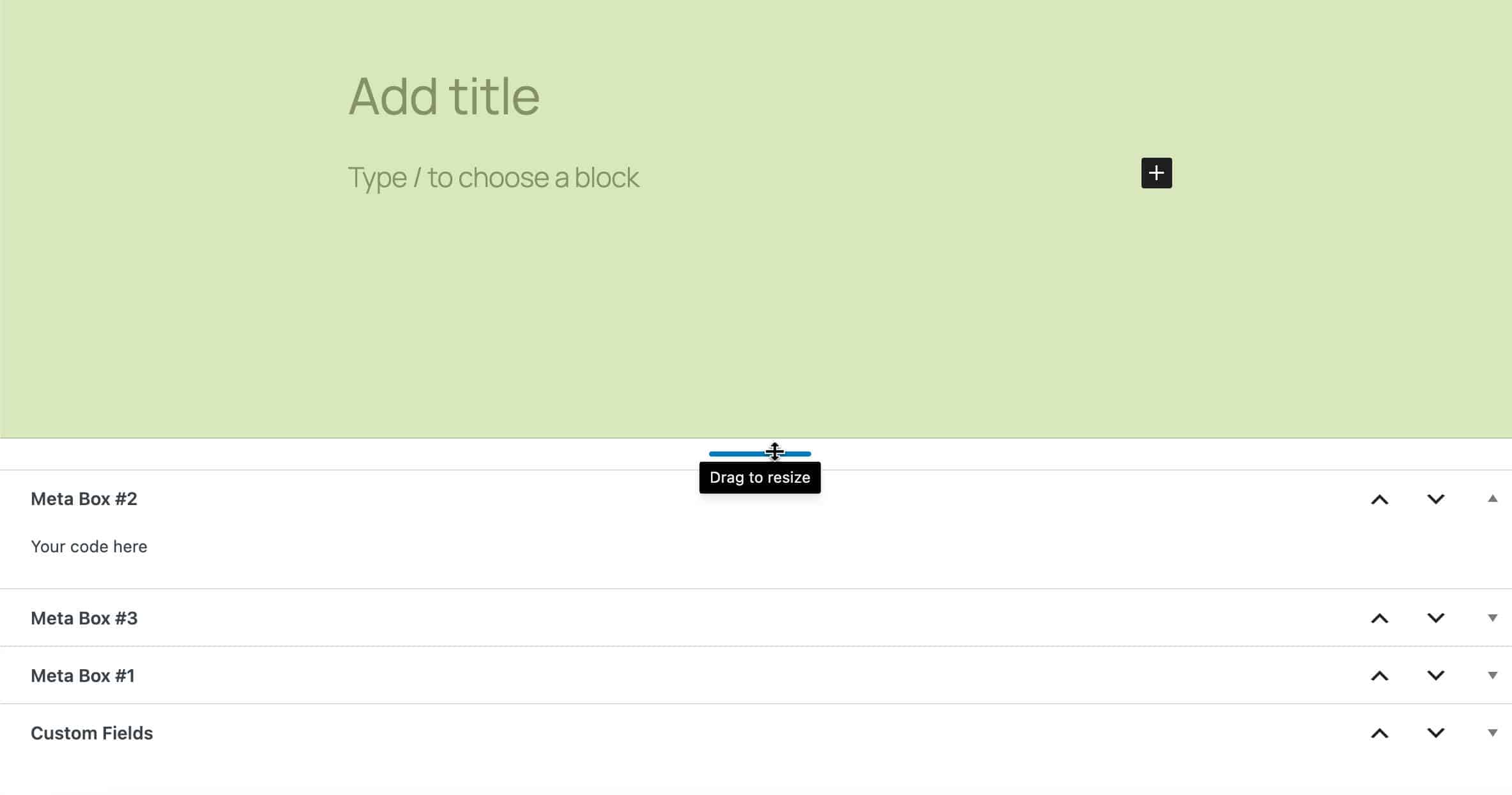 Resizable meta box area in WordPress 6.7