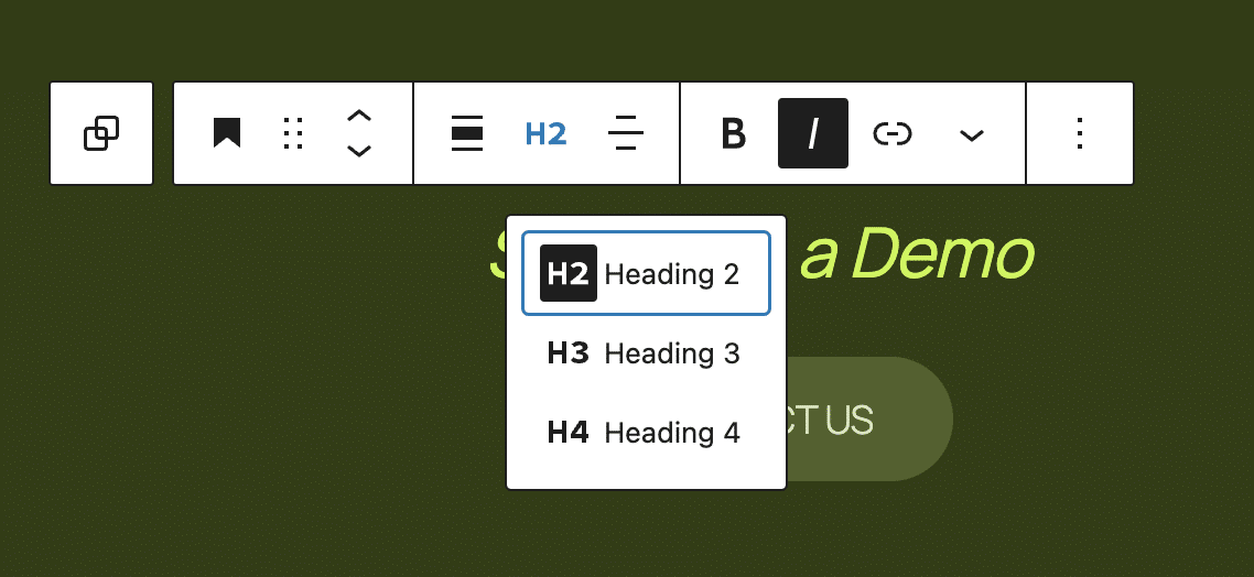 Heading levels in WordPress 6.7