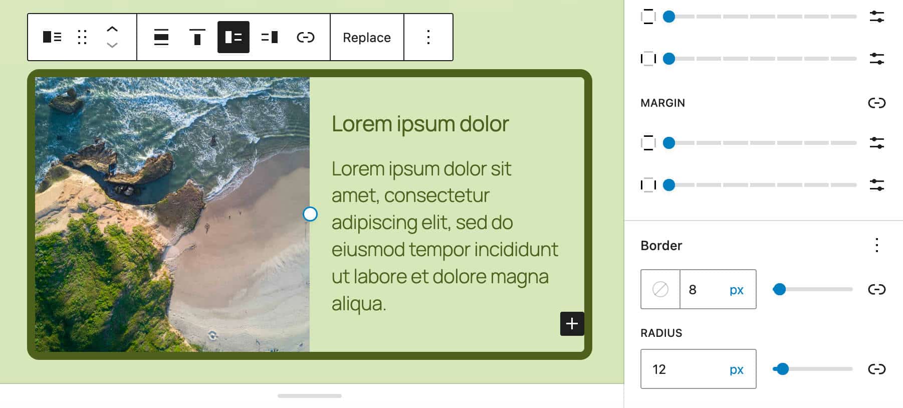 Border controls for Media & Text