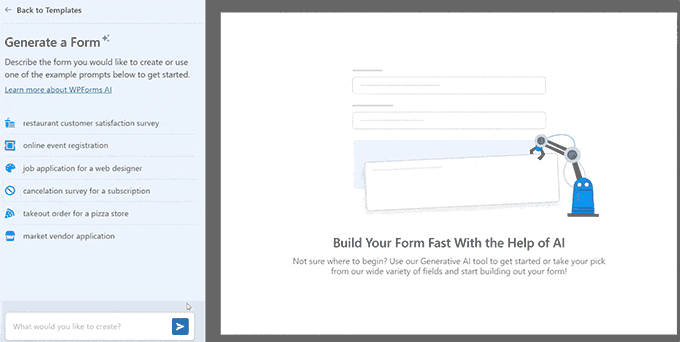 WPForms AI forms in action