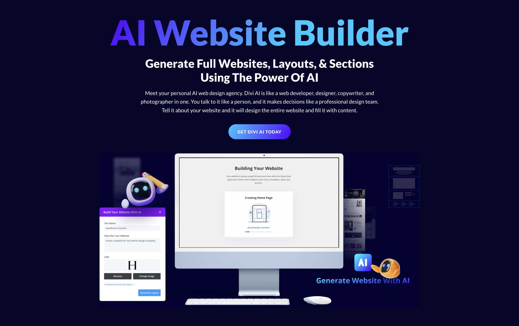 Divi AI website builder