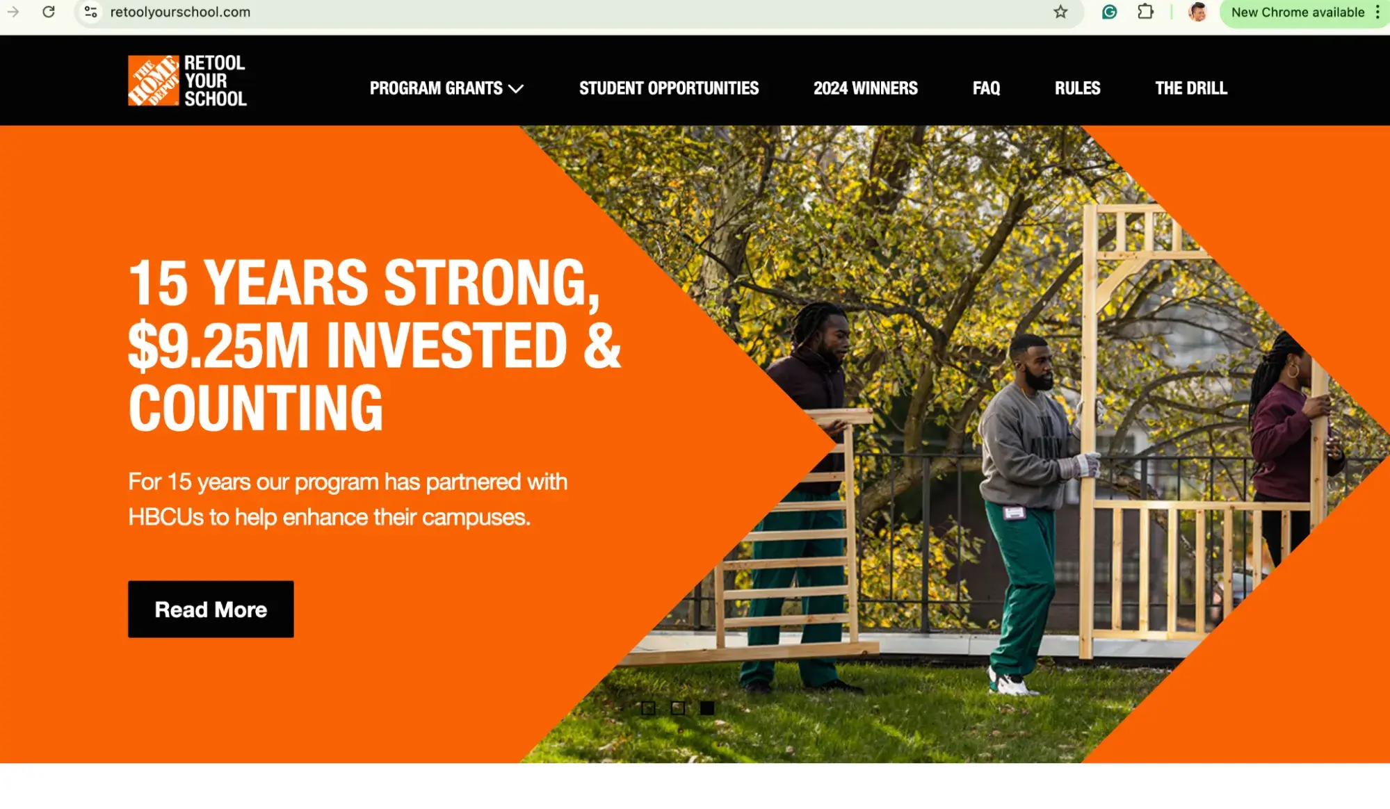 home depot commitment to HBCU website hero image