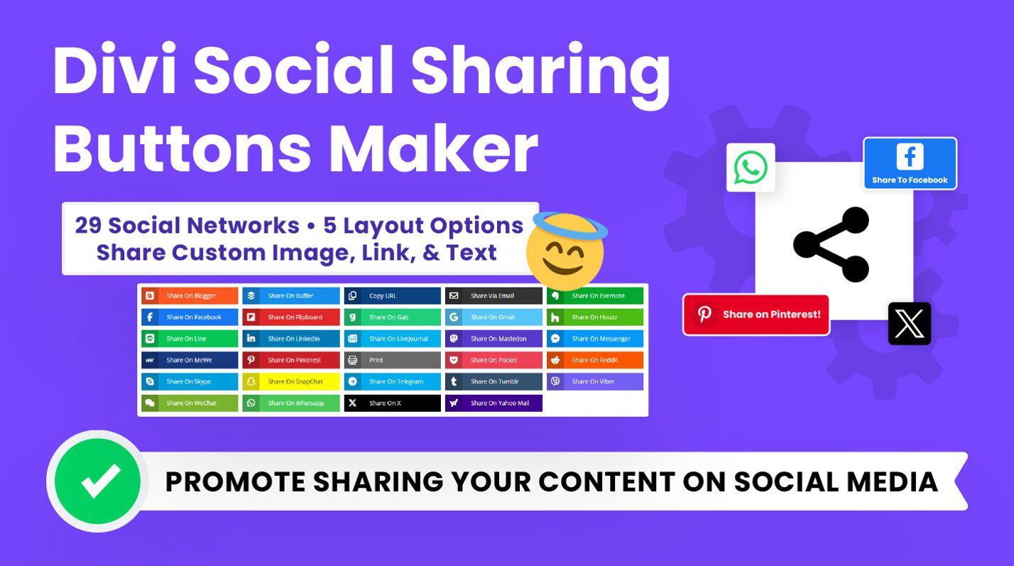 Divi Social Sharing Buttons Maker