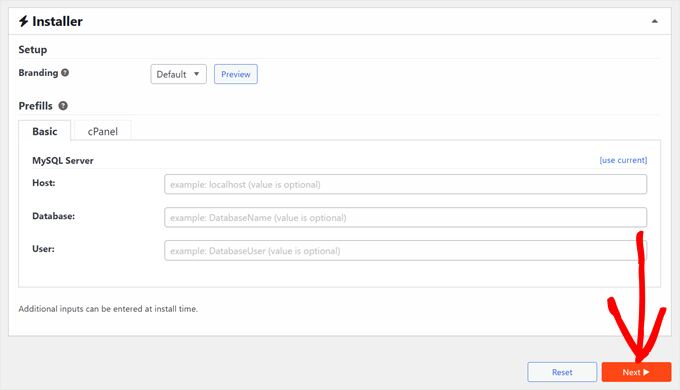 Proceeding with creating a Duplicator backup