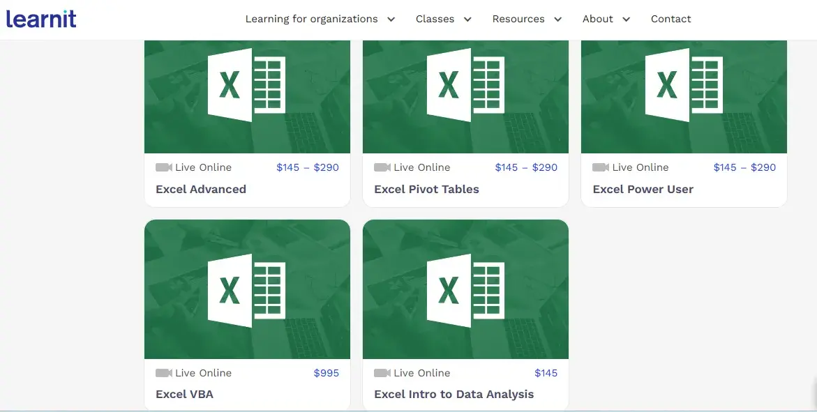 learn it, excel resources