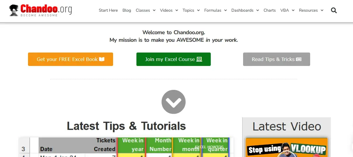 chandoo.org, excel resources