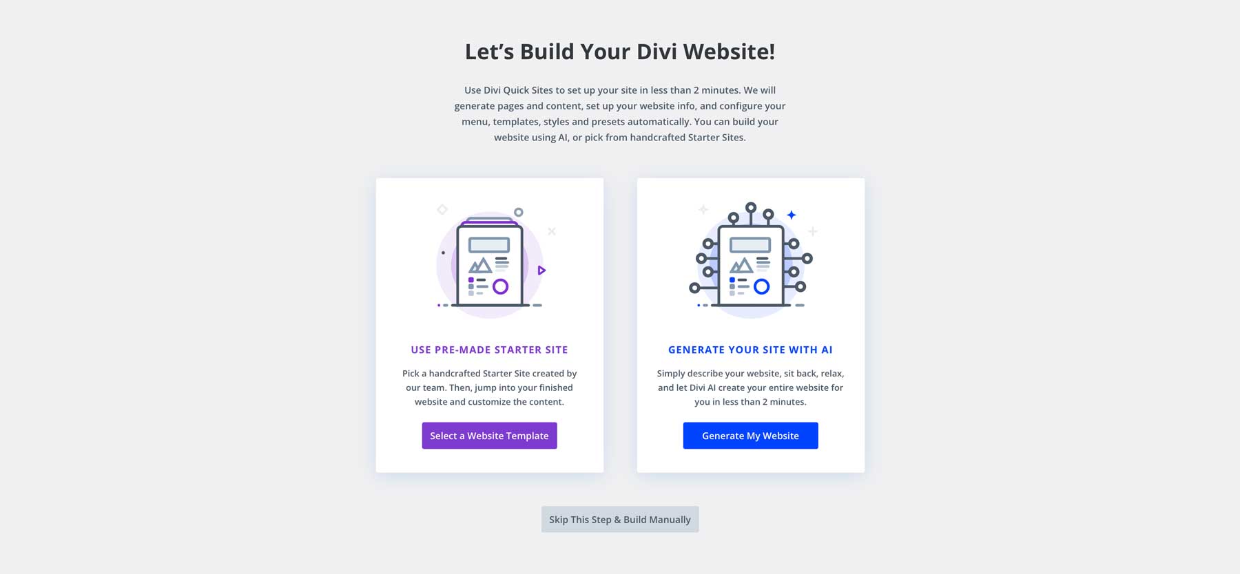 generate a website with Divi AI