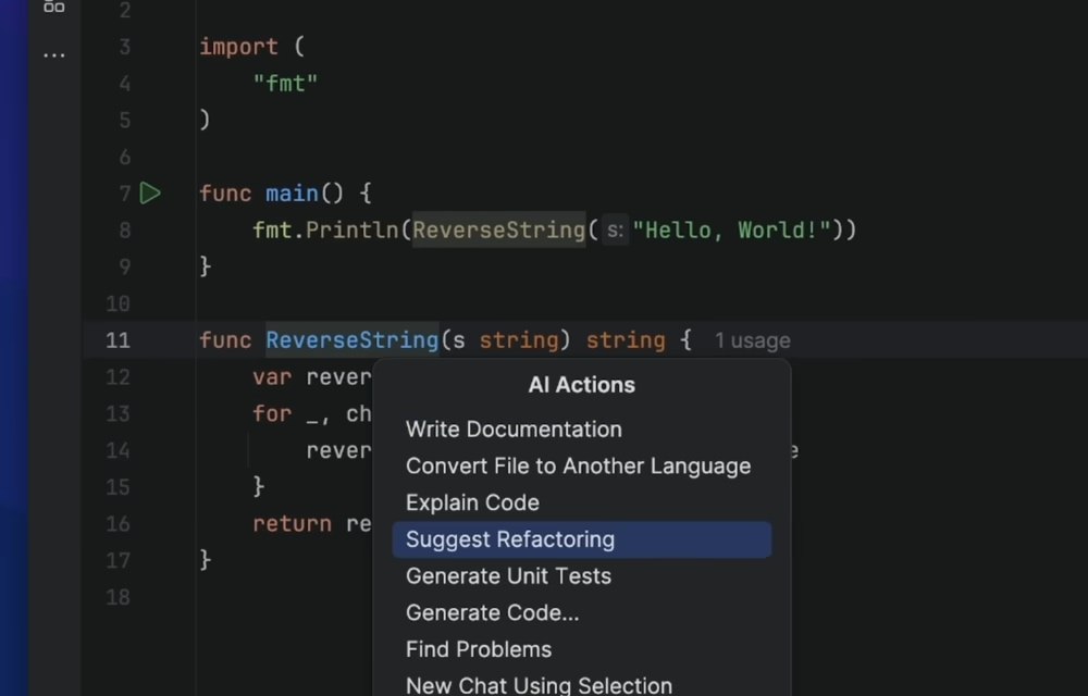 JetBrains AI offering smart context-aware code completion and debugging