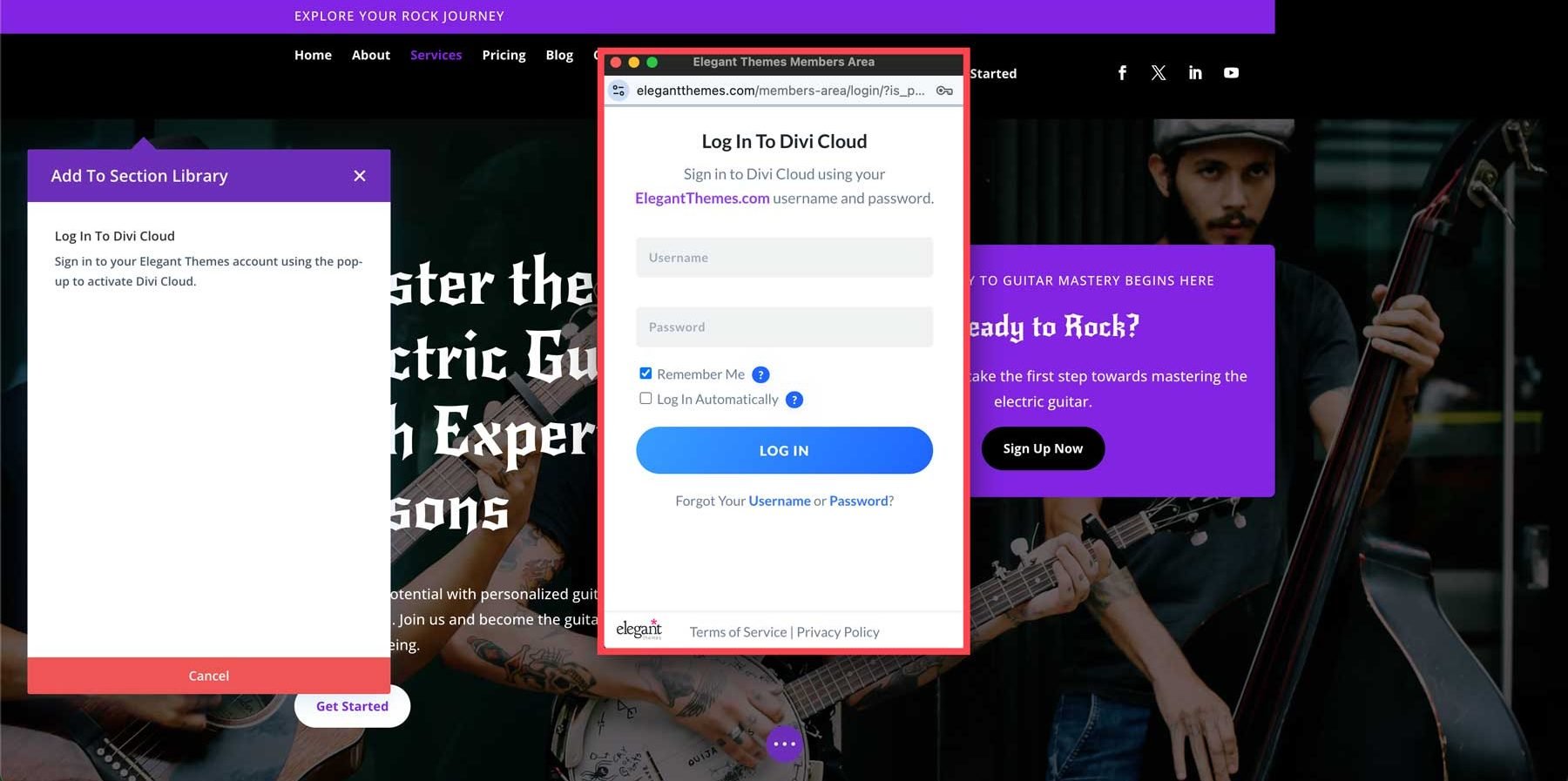 login to Divi Cloud