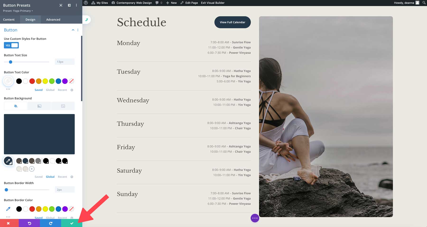 Yoga starter site for Divi