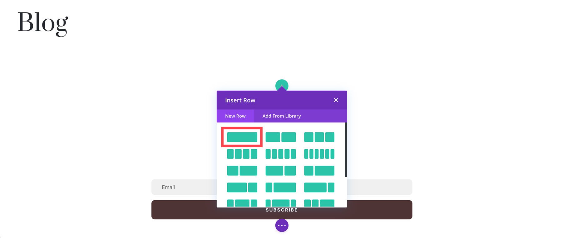 single row section