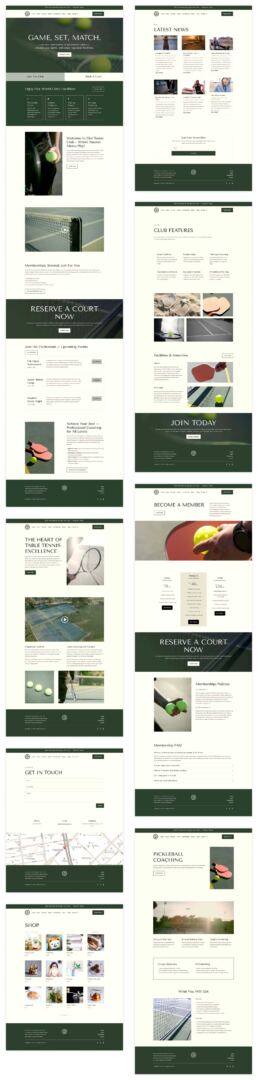 tennis club starter site for Divi