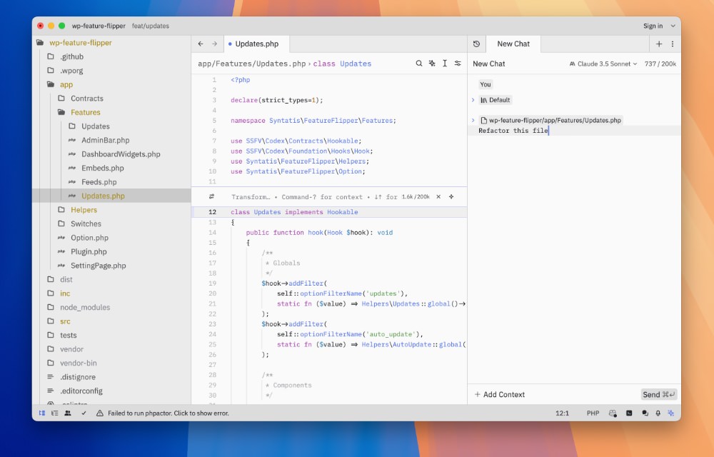 Zed's Assistant Panel interface with context-aware AI integrations