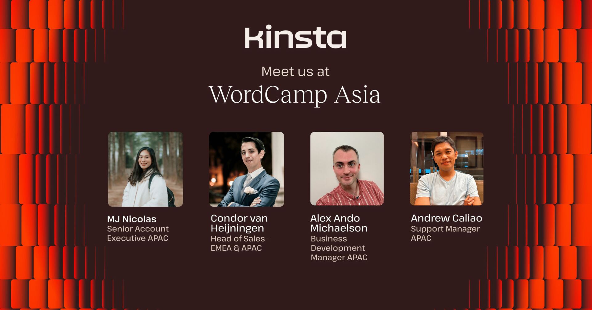 Picture of the Kinsta team members attending WordCamp Asia 2025