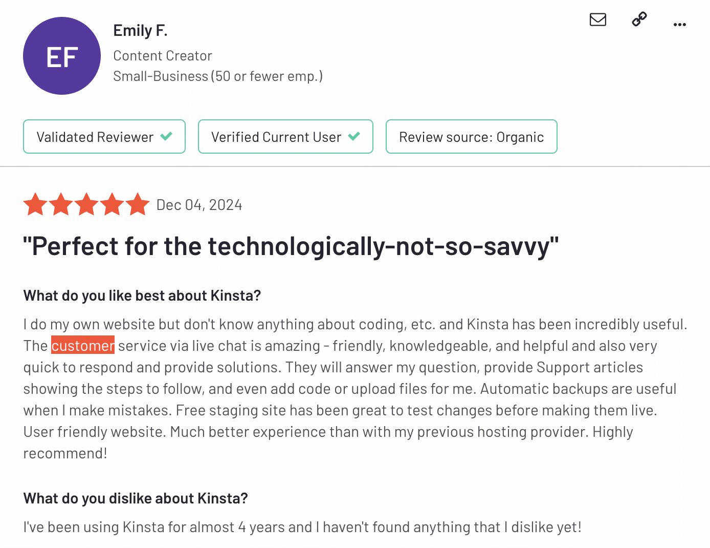 An independent review from a Kinsta user