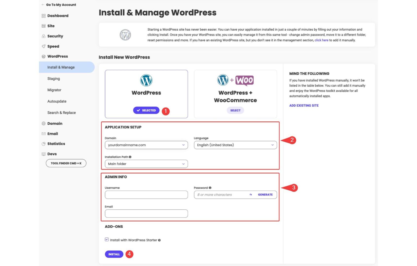 siteground install wordpress