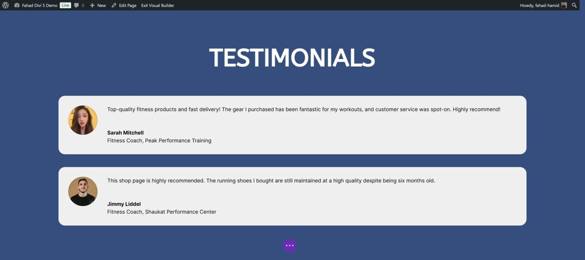 woocommerce testimonials shop page