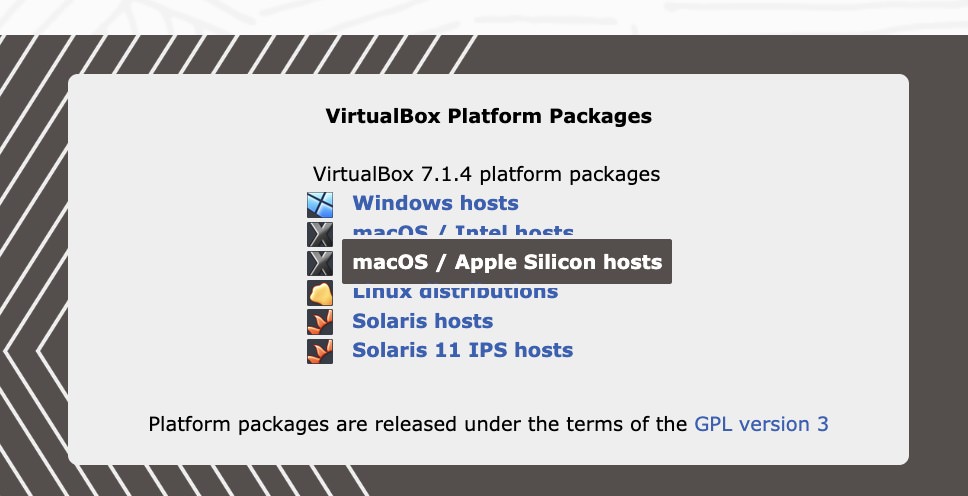 VirtualBox setup screen for creating a macOS virtual machine