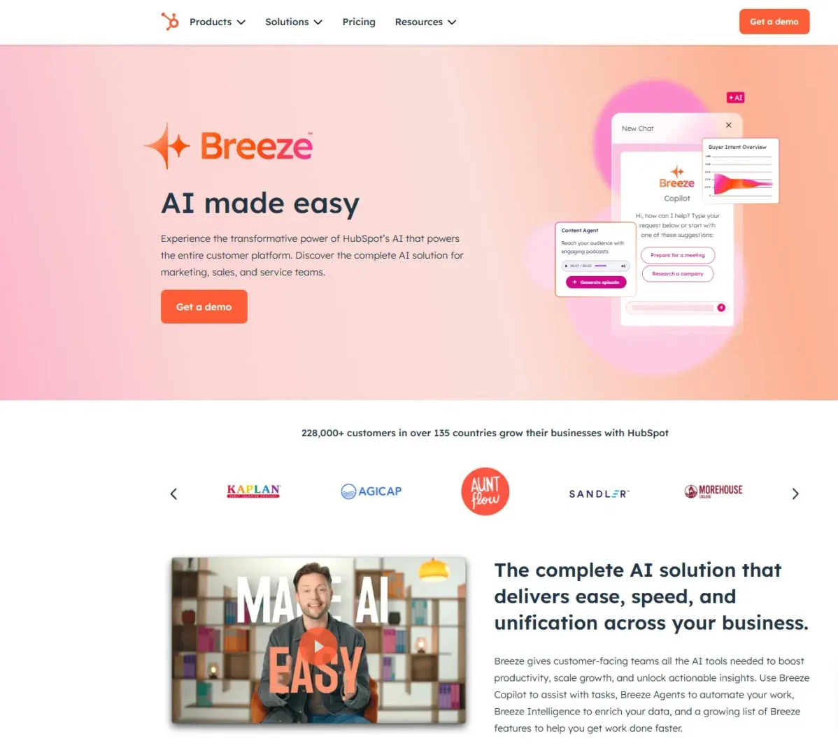 hubspot breeze homepage for ai workflow automation