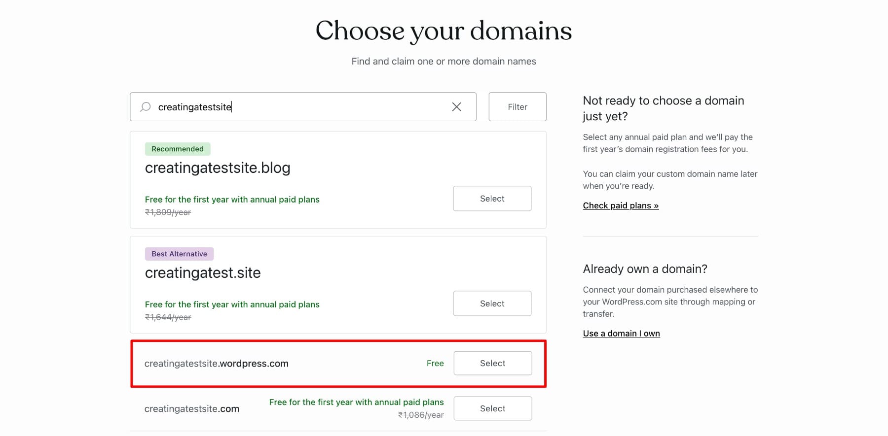 choose a domain name