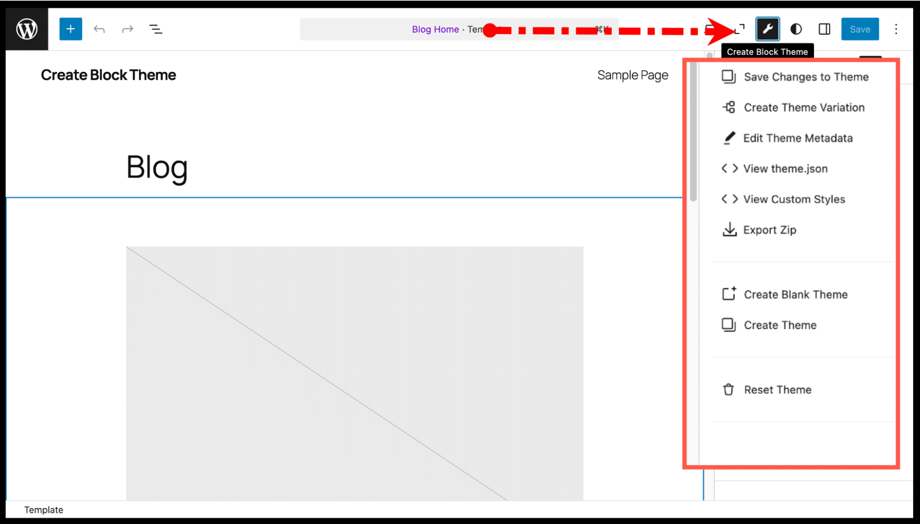 The plugin’s options as seen in the Site Editor.