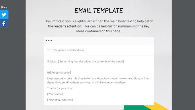 A collection of email templates